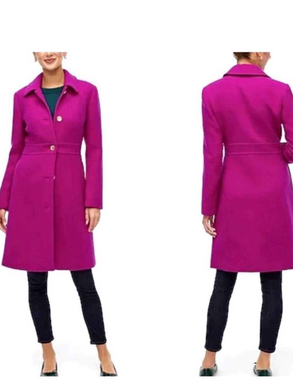 J.Crew Lady Day Coat Size 4 Pink Wool Blend Classic Tailored Feminine Chic